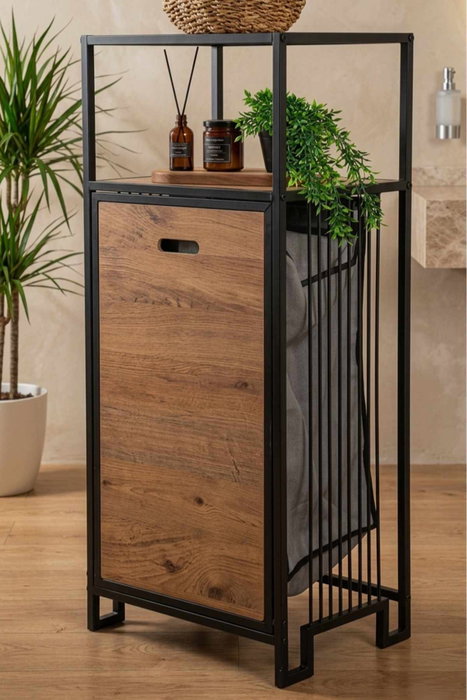 Hanah Home Peka9092 Estantería para Baño Natural y Negro